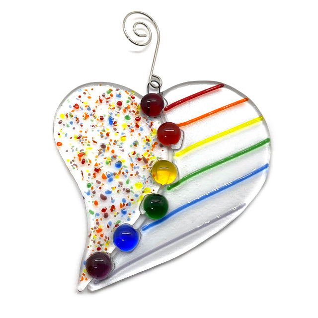 Broken Heart Sun Catcher / Ornament - Rainbow