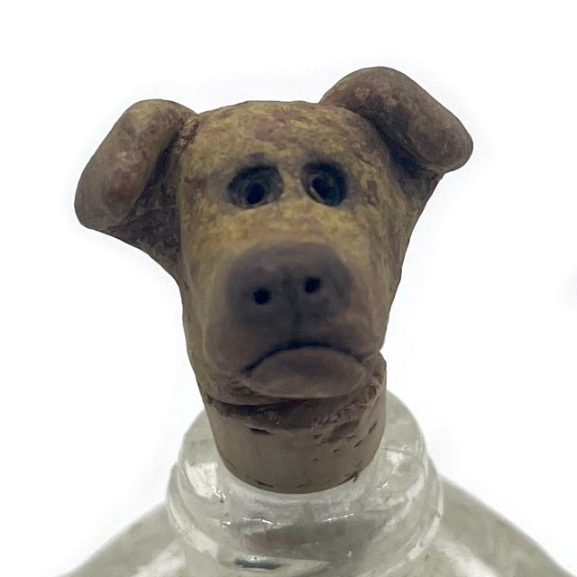 Small Ceramic Tan Bottle Buddy Dog