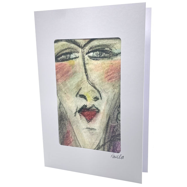 Abstract Faces Printed Card