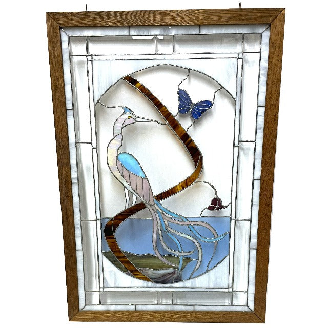 Framed Stained Glass Bird