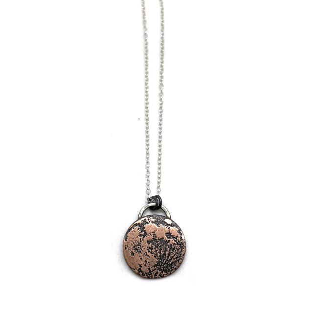 Etched Full Moon Necklace