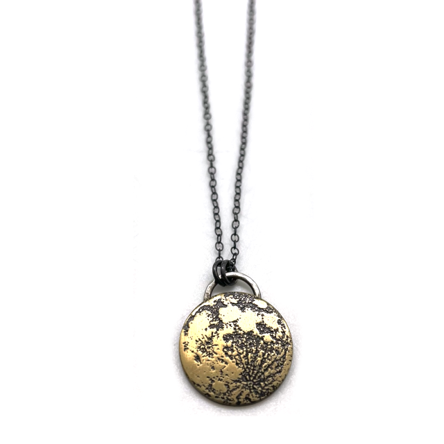 Etched Full Moon Necklace