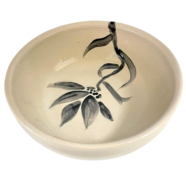 Ceramic Black Flower Bowl