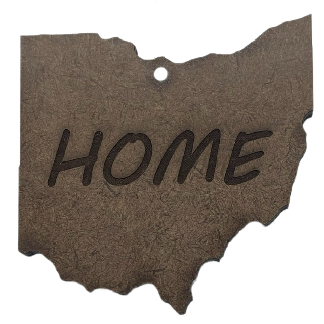 Wooden State of Ohio "Home" Ornament