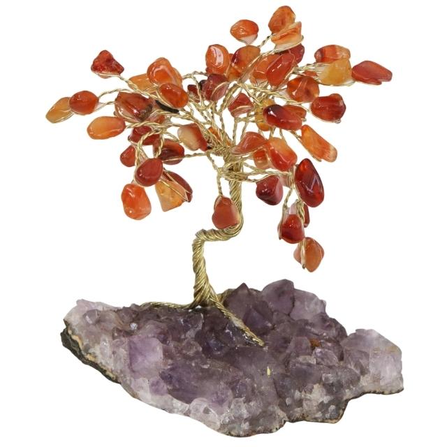 Carnelian and Amethyst Gemstone Tree