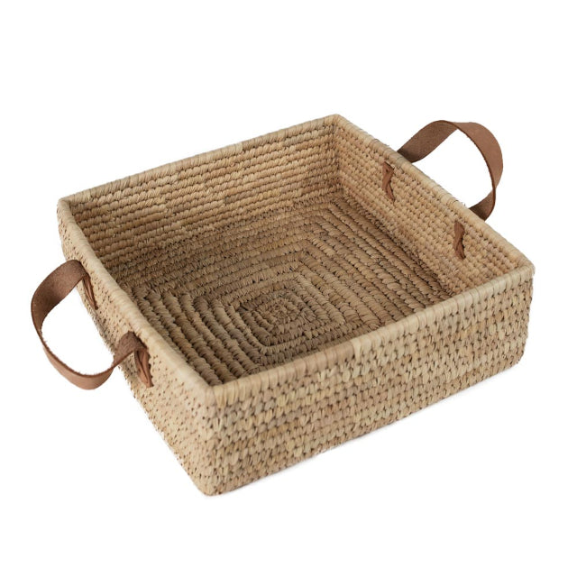 fair-trade Square Handled Basket hand‒woven