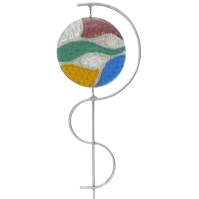 Fused Glass Spinning Garden Stake
