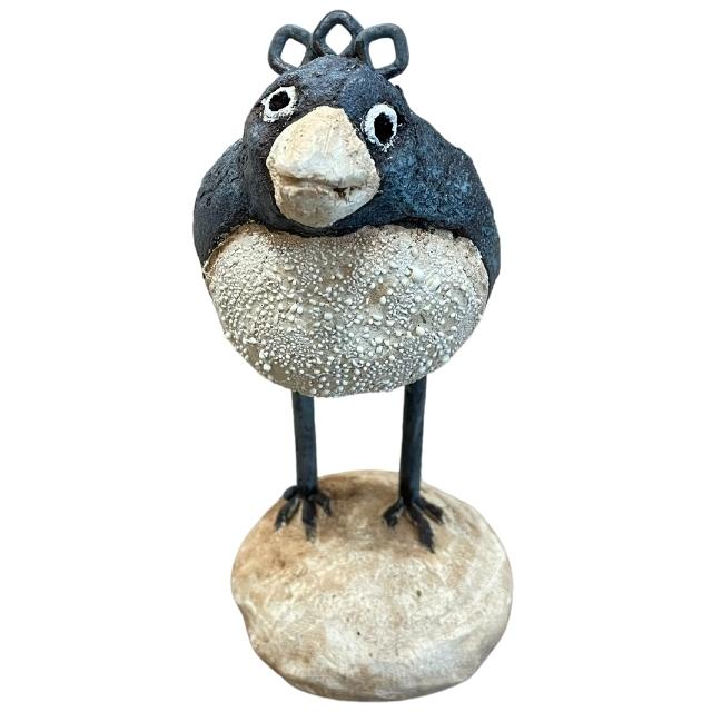Ceramic Cuckoo Bird Mixed Media Sculpture - 3 Rings