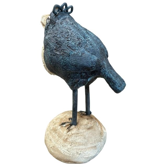 Ceramic Cuckoo Bird Mixed Media Sculpture - 3 Rings