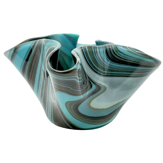 Fused Glass Turquoise Vase - Fuser's Reserve