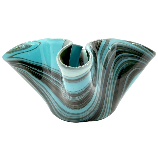 Fused Glass Turquoise Vase - Fuser's Reserve
