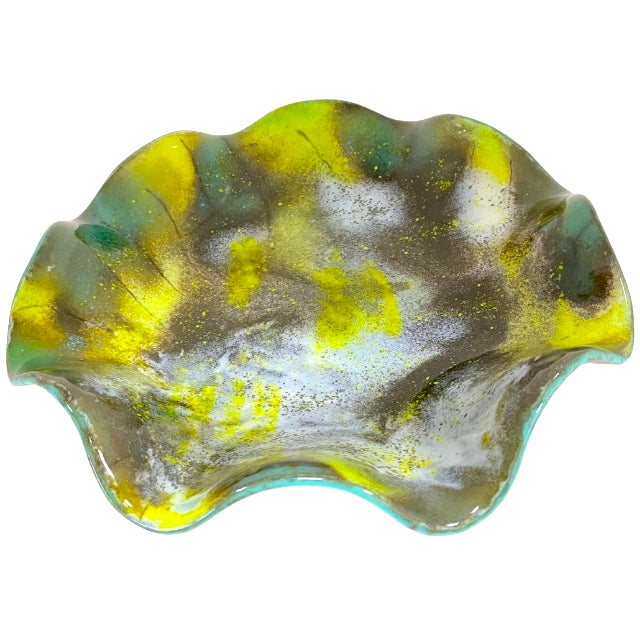 Colorful Scallop Fused Glass Bowl