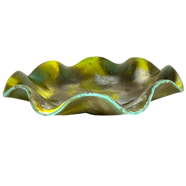 Colorful Scallop Fused Glass Bowl