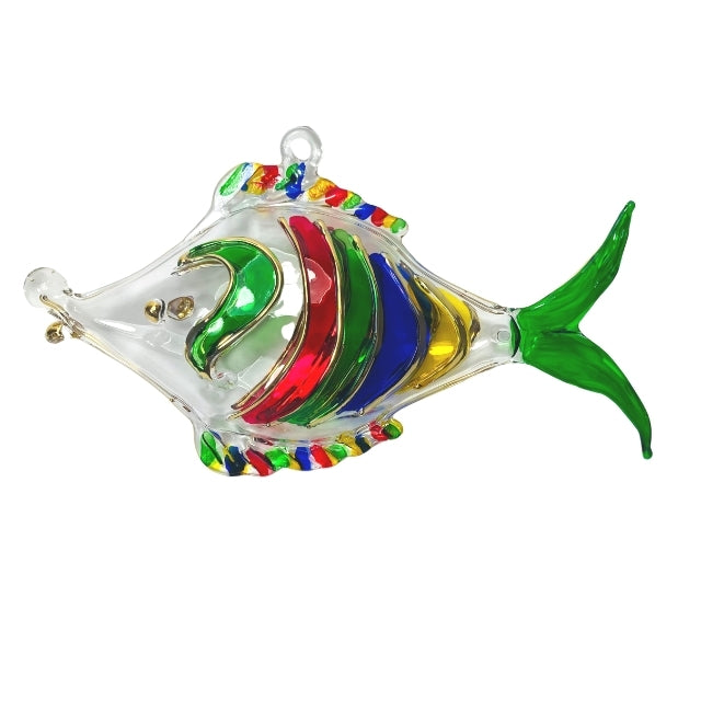 Blown Glass Fish Ornament - Striped