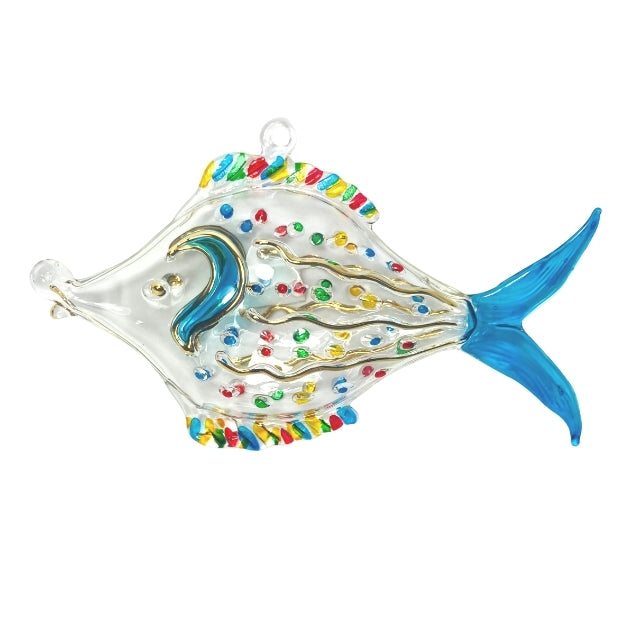 Blown Glass Fish Ornament - Dotted