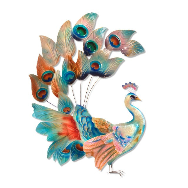 Peacock With Tail Raised Wall Decor