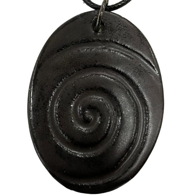 handmade black ceramic pendant