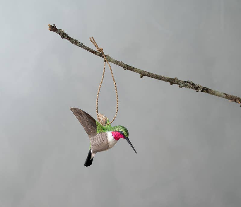 Hanging Humming BIrd - Wooden Ornament