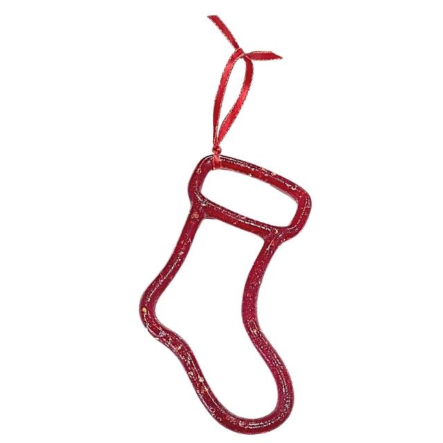 Red Glass Stocking Ornament