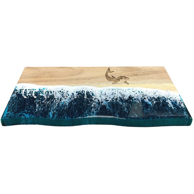 Acrylic Ocean Waves Jewelry Organizer - Dolphin